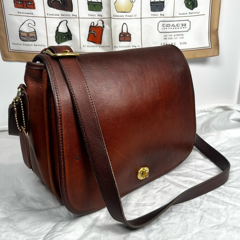 VINTAGE COACH Ranch Bag #9852 Mahogany Leather Made in USA Pre-1994
